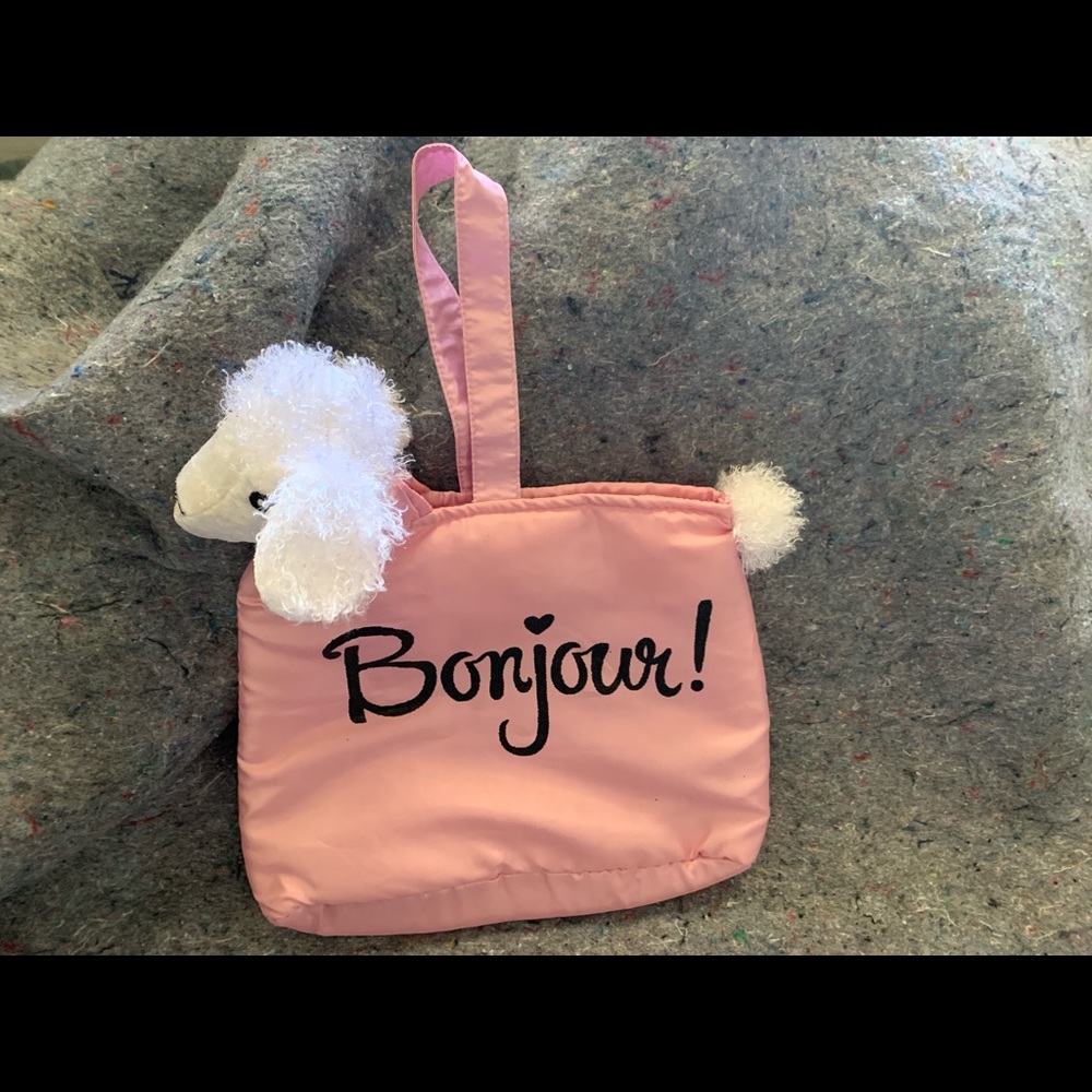 Kids Satin Pink Bonjour Puppy Bag